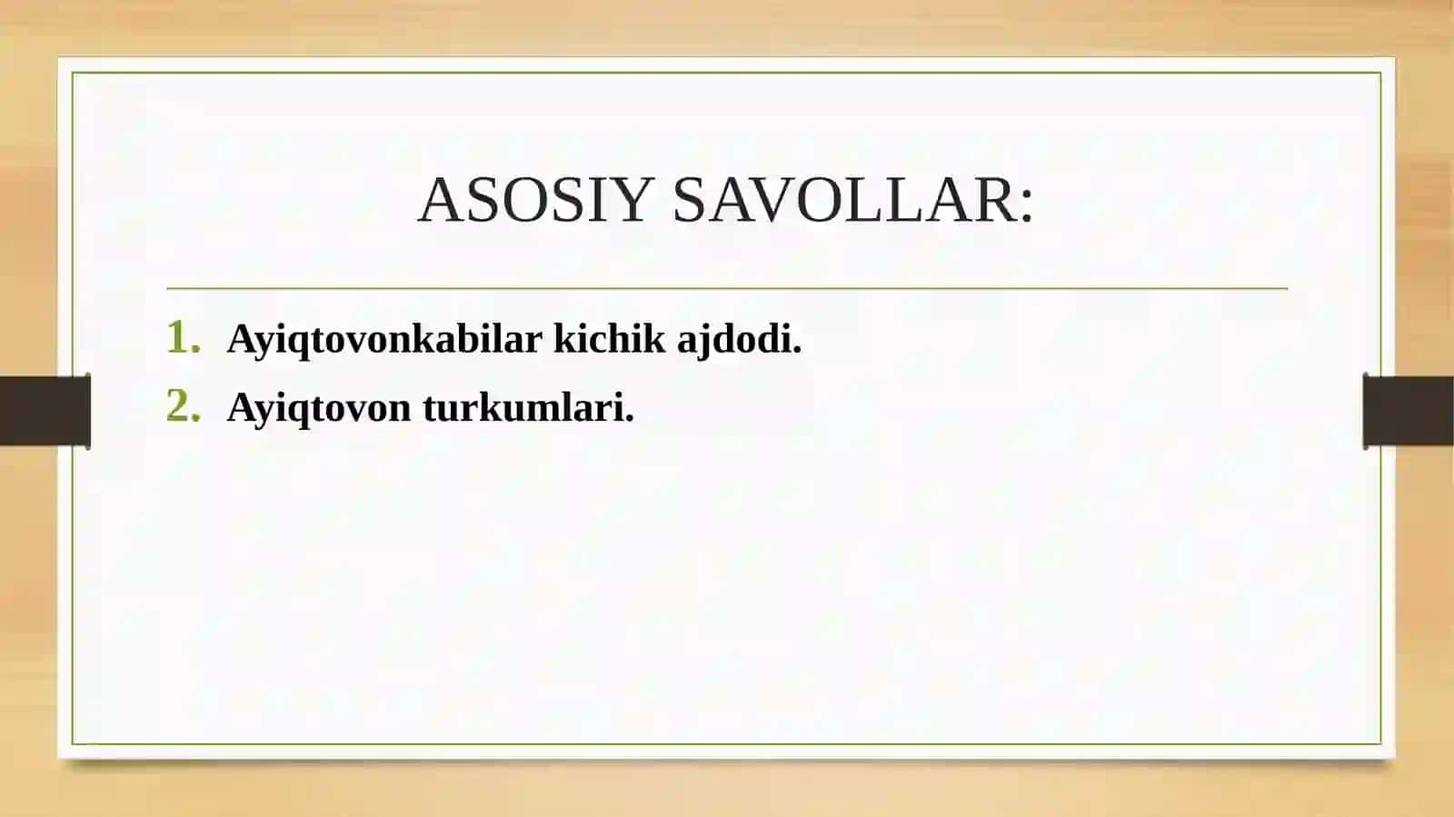 BOTANIKA. Ayiqtovondoshkar oilasi 2