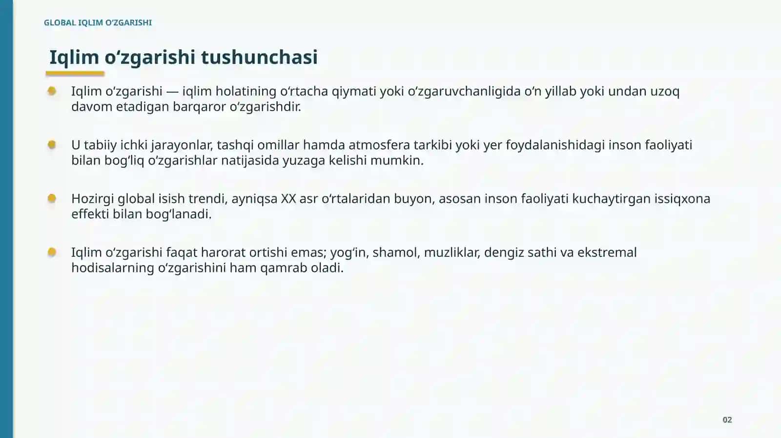 GLOBAL IQLIM O‘ZGARISHI 2
