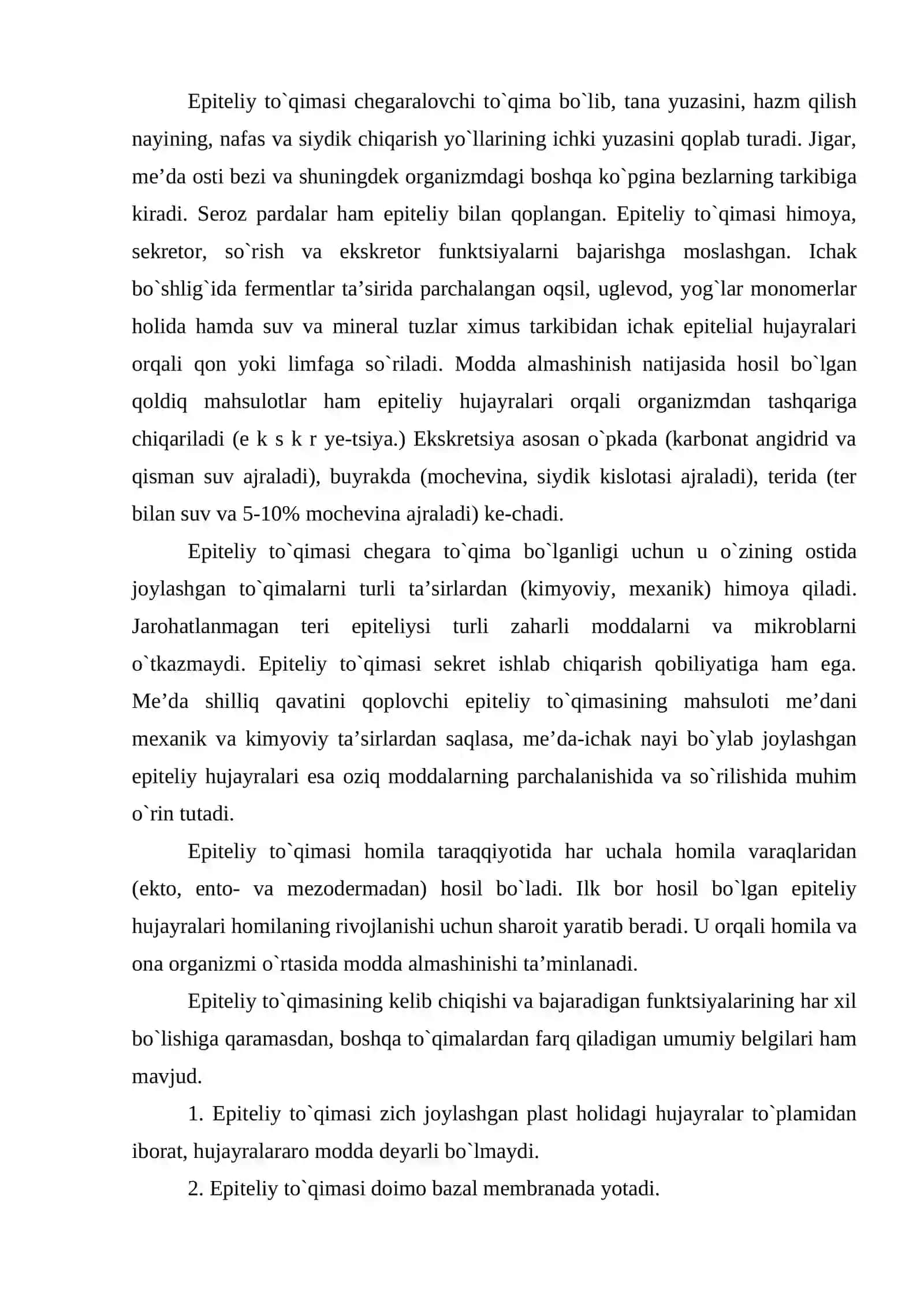 EPITELIY TOQIMASI TUZILISHI VA REGENERATSIYASI,ANOMALIYALARI 2