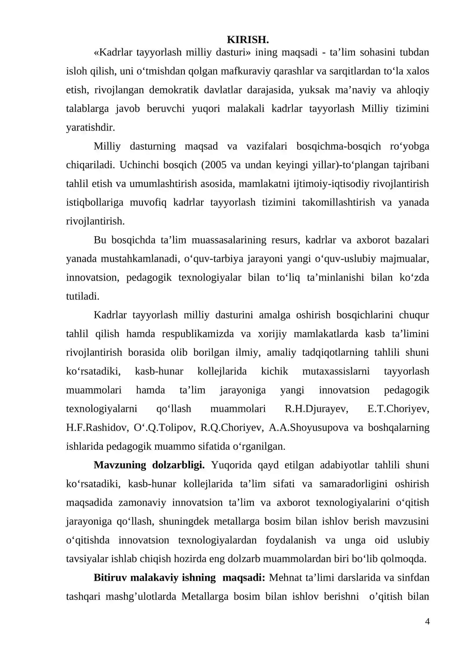 Metallarga bosim bilan ishlov berish mavzusini zamonaviy innovatsion texnologiyalar asosida o‘qitish 2