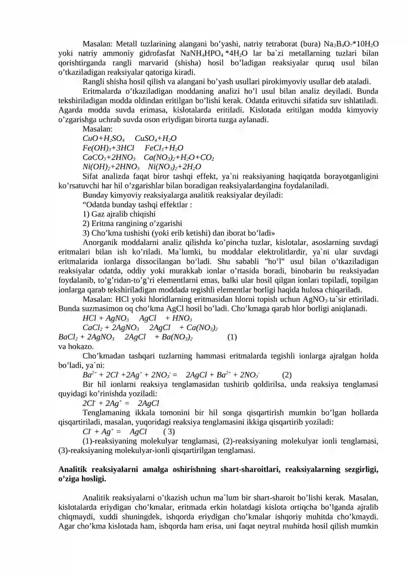 Analitik kimyo usullari 2