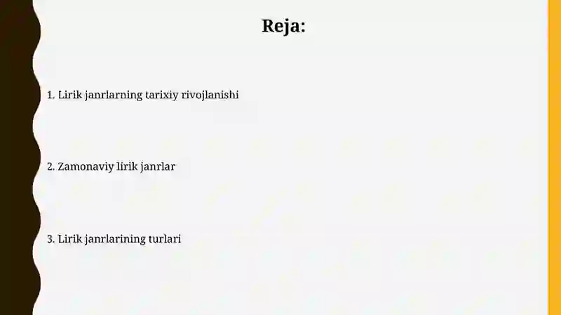 Lirik tur janrlari 2