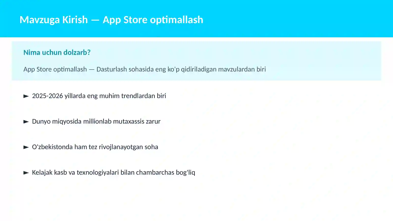 App Store optimallash 2