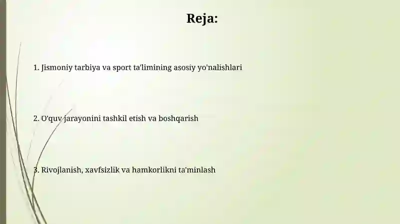 Jismoniy tarbiya va sport ta'limining asosiy yo'nalishlari 2