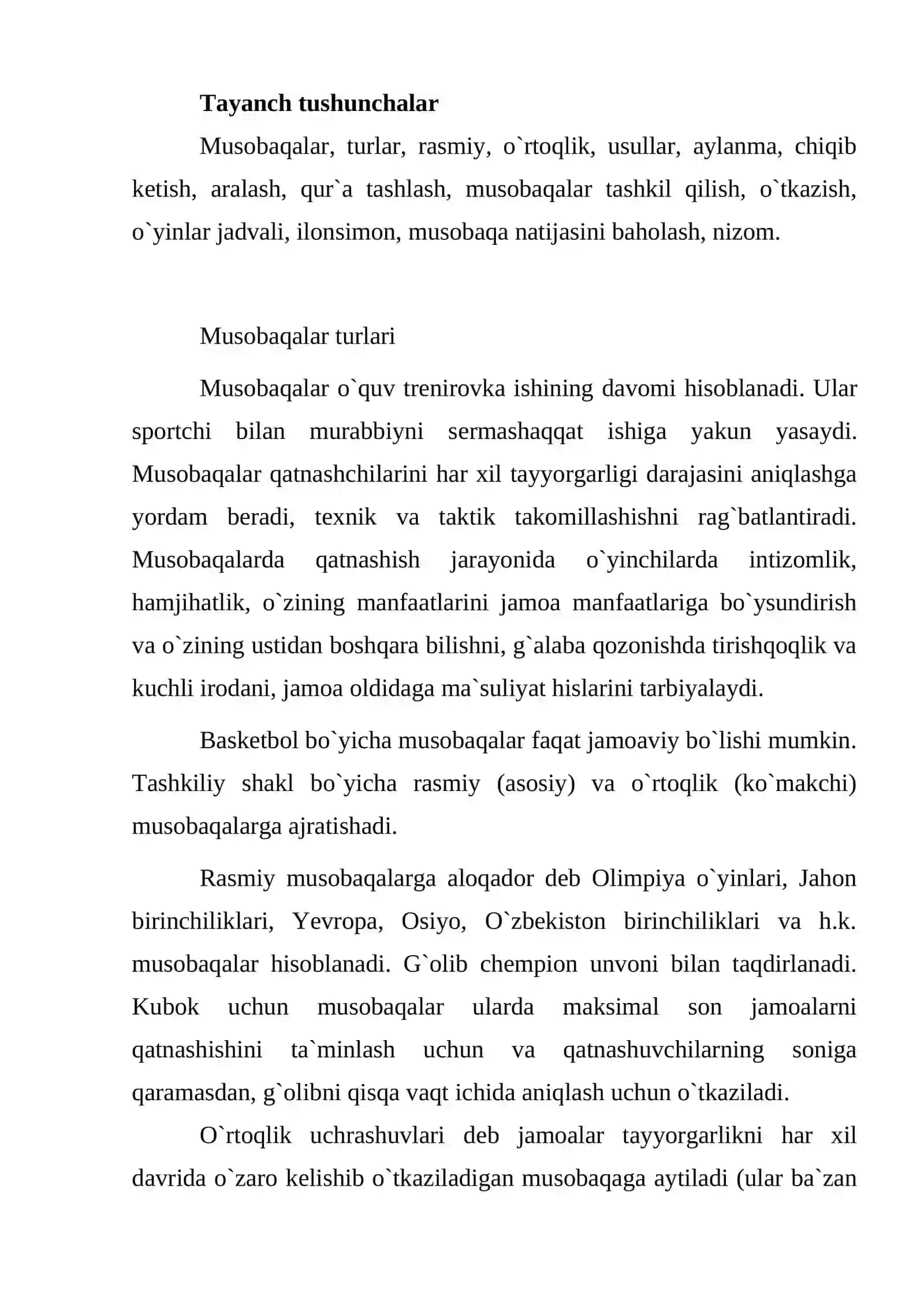 Musobaqani tashkil qilish va oʻtkazish asoslari 2