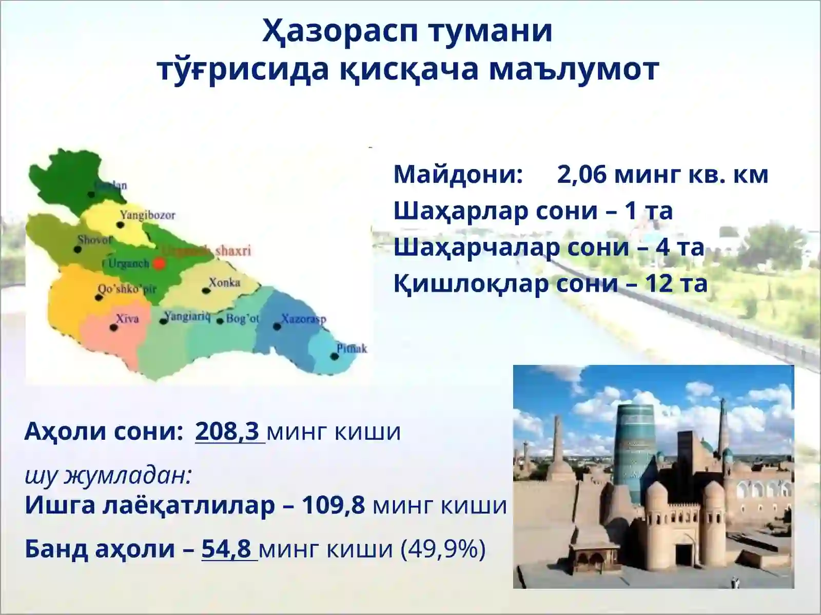 Ҳазорасп тумани 2010 йил 2