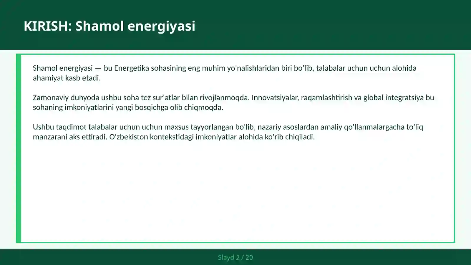 Shamol energiyasi 2