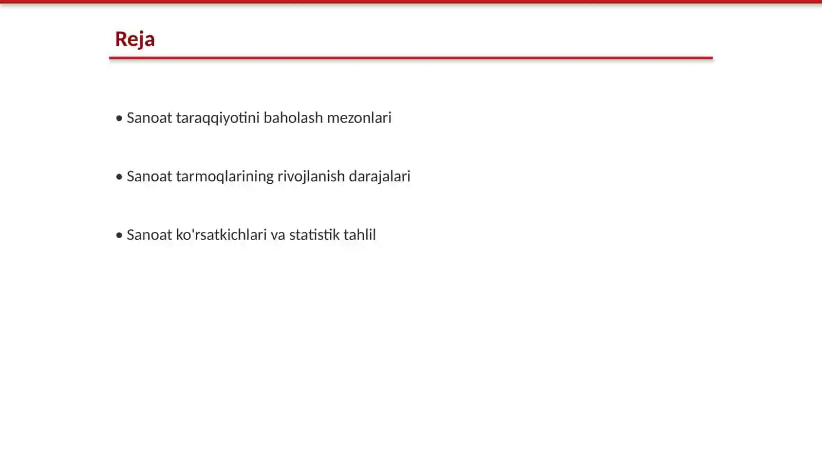 Sanoatning taraqqiyot darajasini aniqlash 2