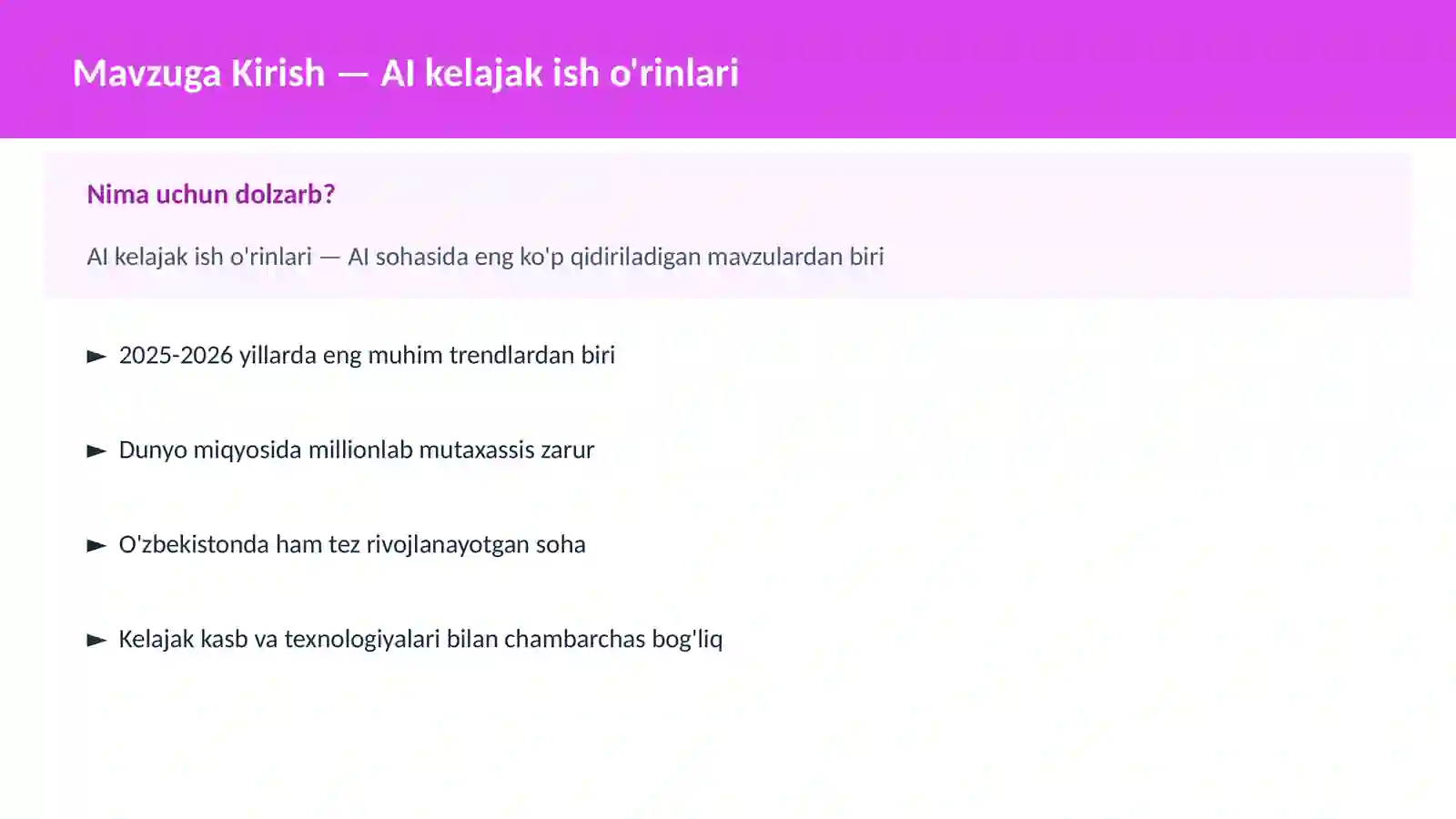 AI kelajak ish o'rinlari 2