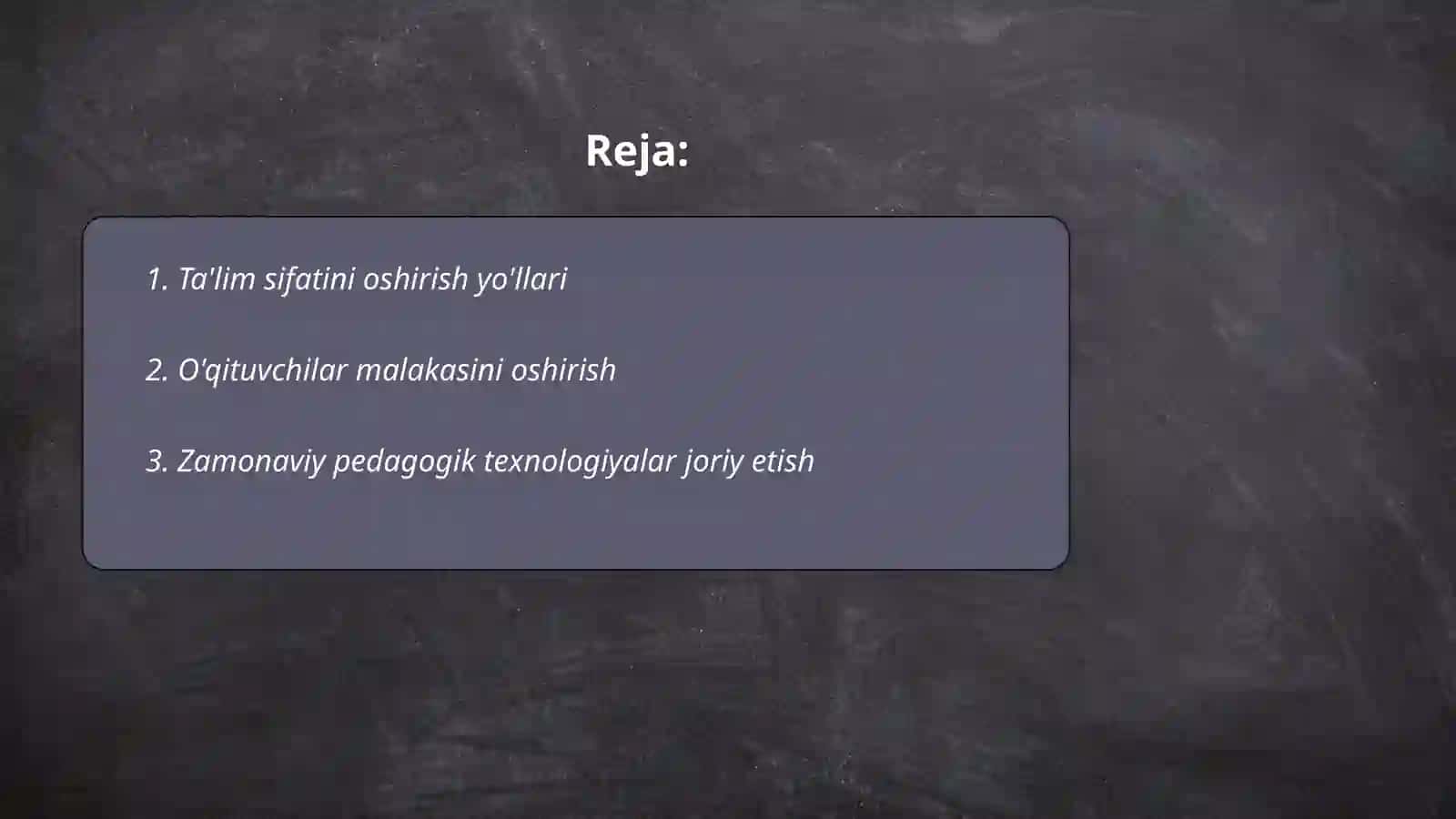 Maktab formasi muammosi bo'yicha yechimlar 2
