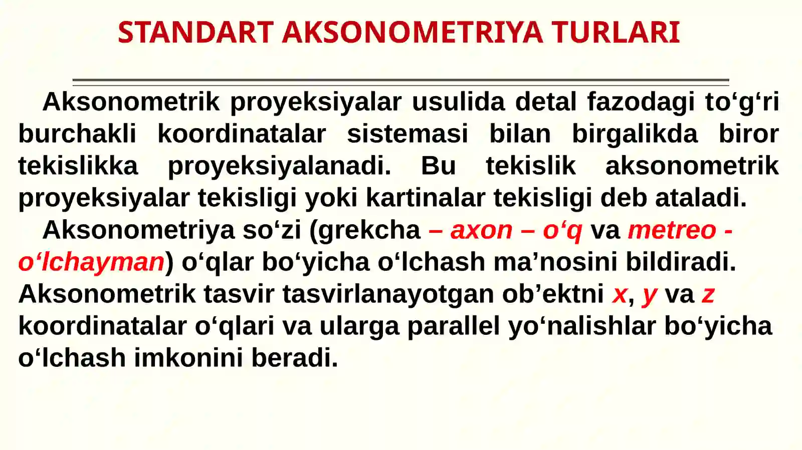 Aksonometrik proyeksiyalar 2