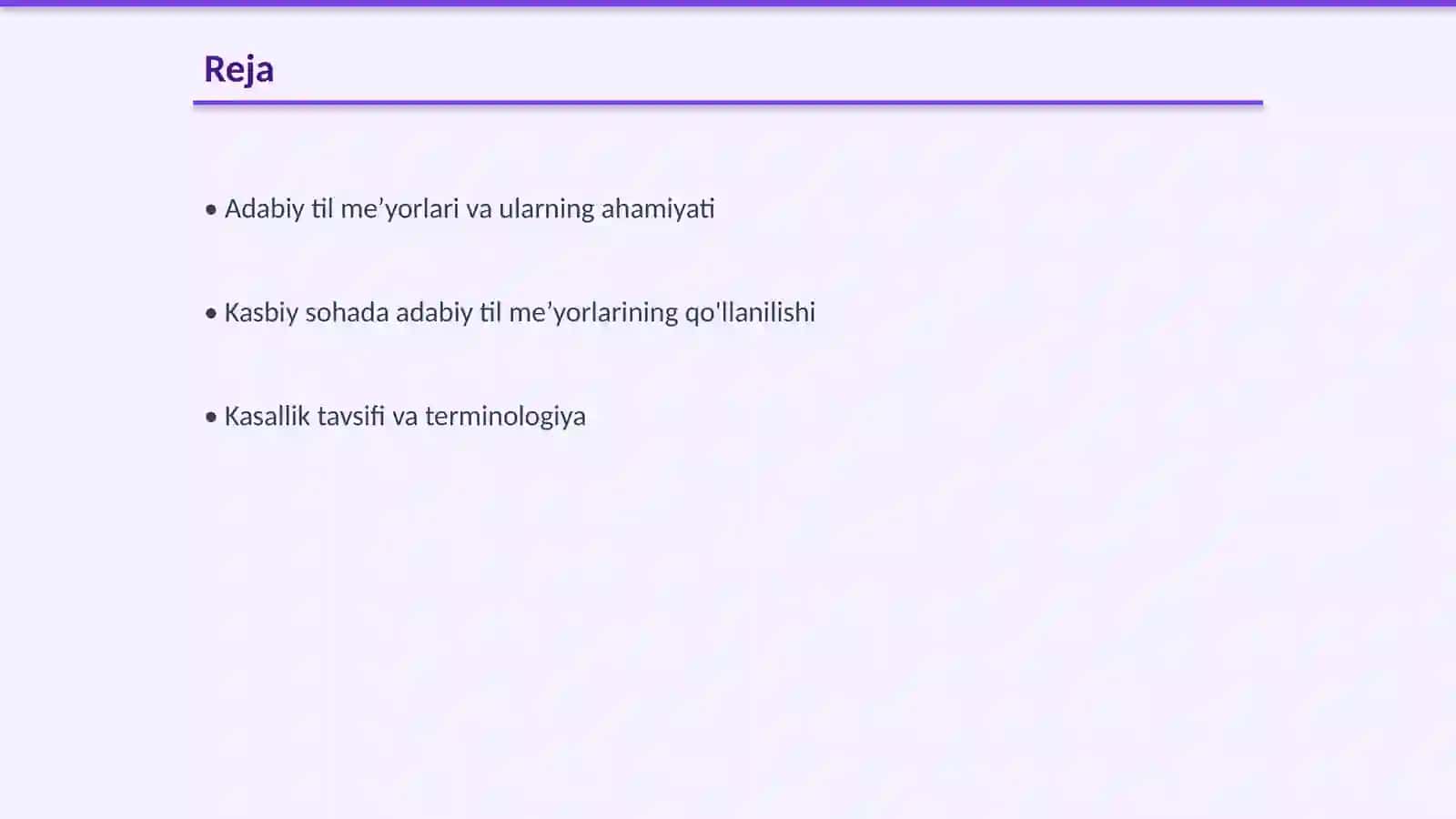 Adabiy til meʼyorlarini kasbiy sohaga oid misollar orqali tushuntirish.kasallik tavsifi misolida 2