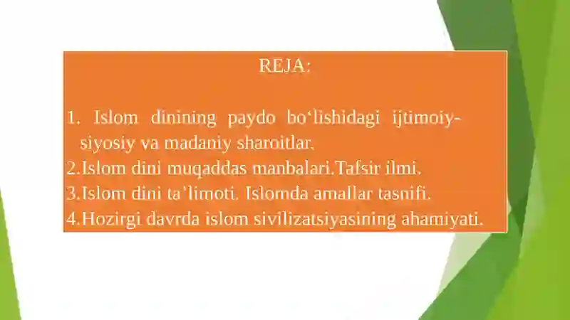 Islomdini tarixi va mohiyati 2