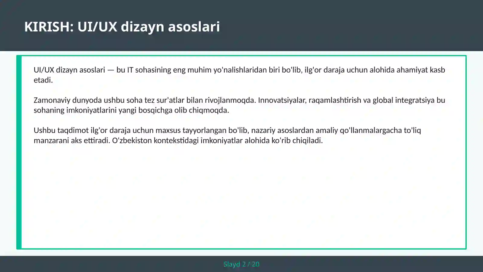 UI/UX DIZAYN ASOSLARI 2