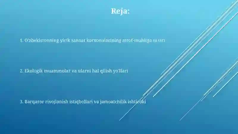 O'zbekistonda eng yirik sanoat korxonalarining ekologiyaga ta'siri 2