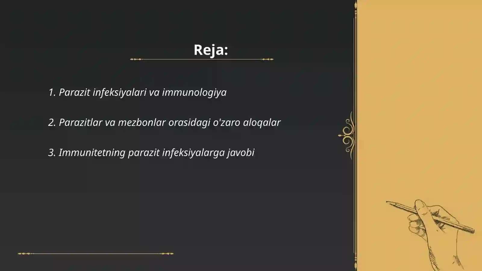 Parazit infeksiyalarga qarshi immunitet hosil qilish jarayonlarini o'rganish 2