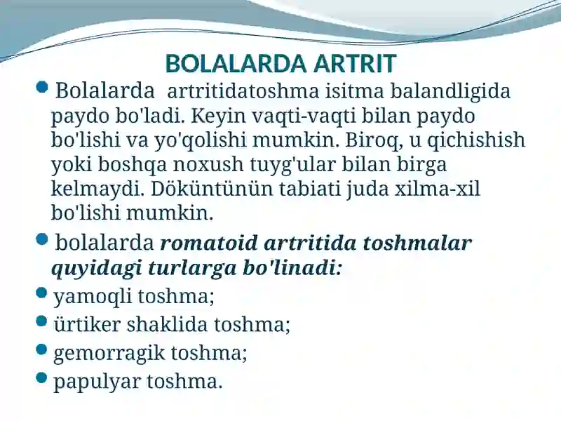 Bolalarda Revmatoid Artrit 2