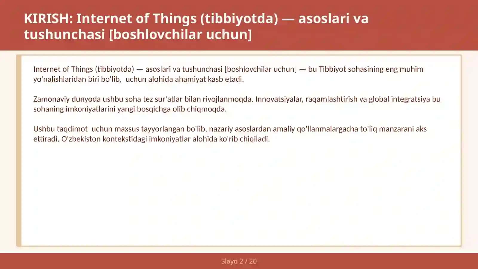 Internet of Things (tibbiyotda) — asoslari va tushunchasi [boshlovchilar uchun] 2