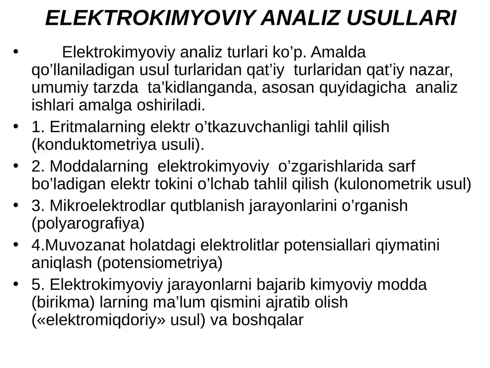 Elektrokimyoviy analiz usullari 2
