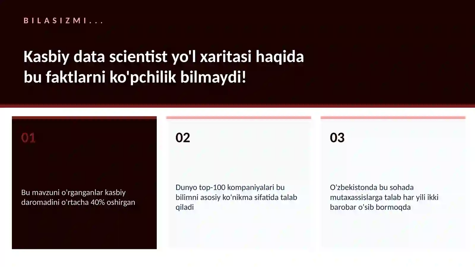 Kasbiy data scientist yo'l xaritasi 2