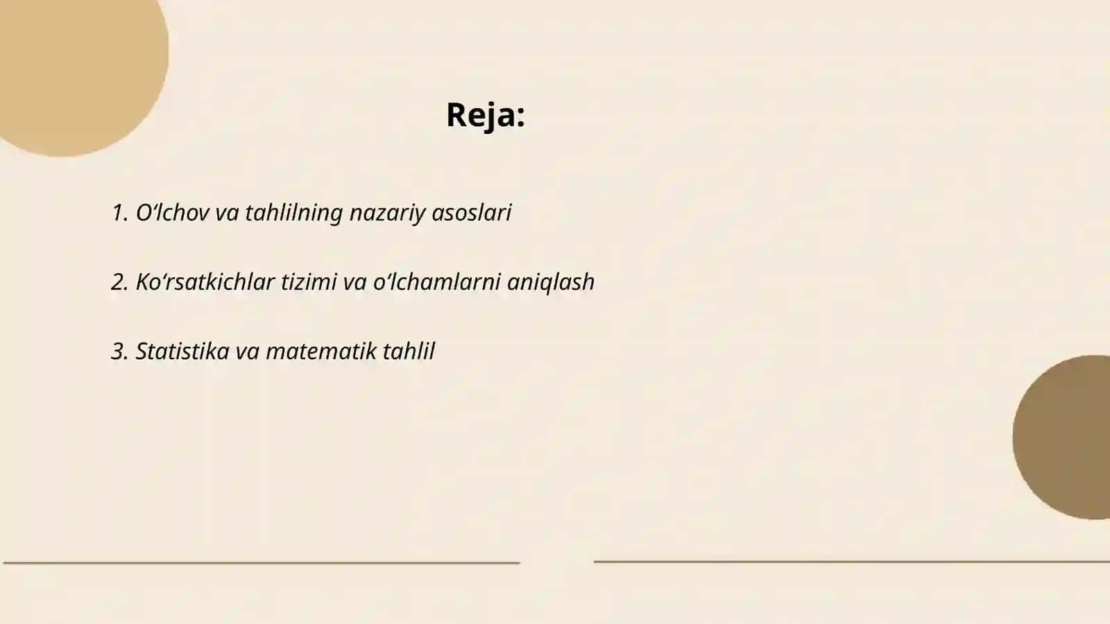 Ólchov va tahlilning ózaro bog'liqligi 2