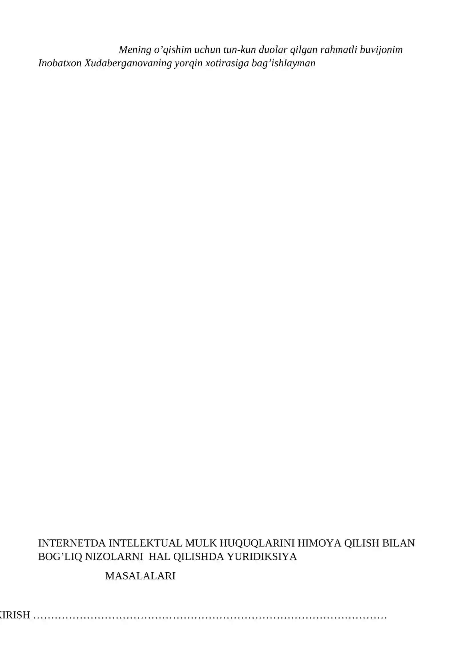 INTERNETDA INTELEKTUAL MULK HUQUQLARINI HIMOYA QILISH BILAN BOG’LIQ NIZOLARNI HAL QILISHDA YURIDIKSIYA MASALALARI 2