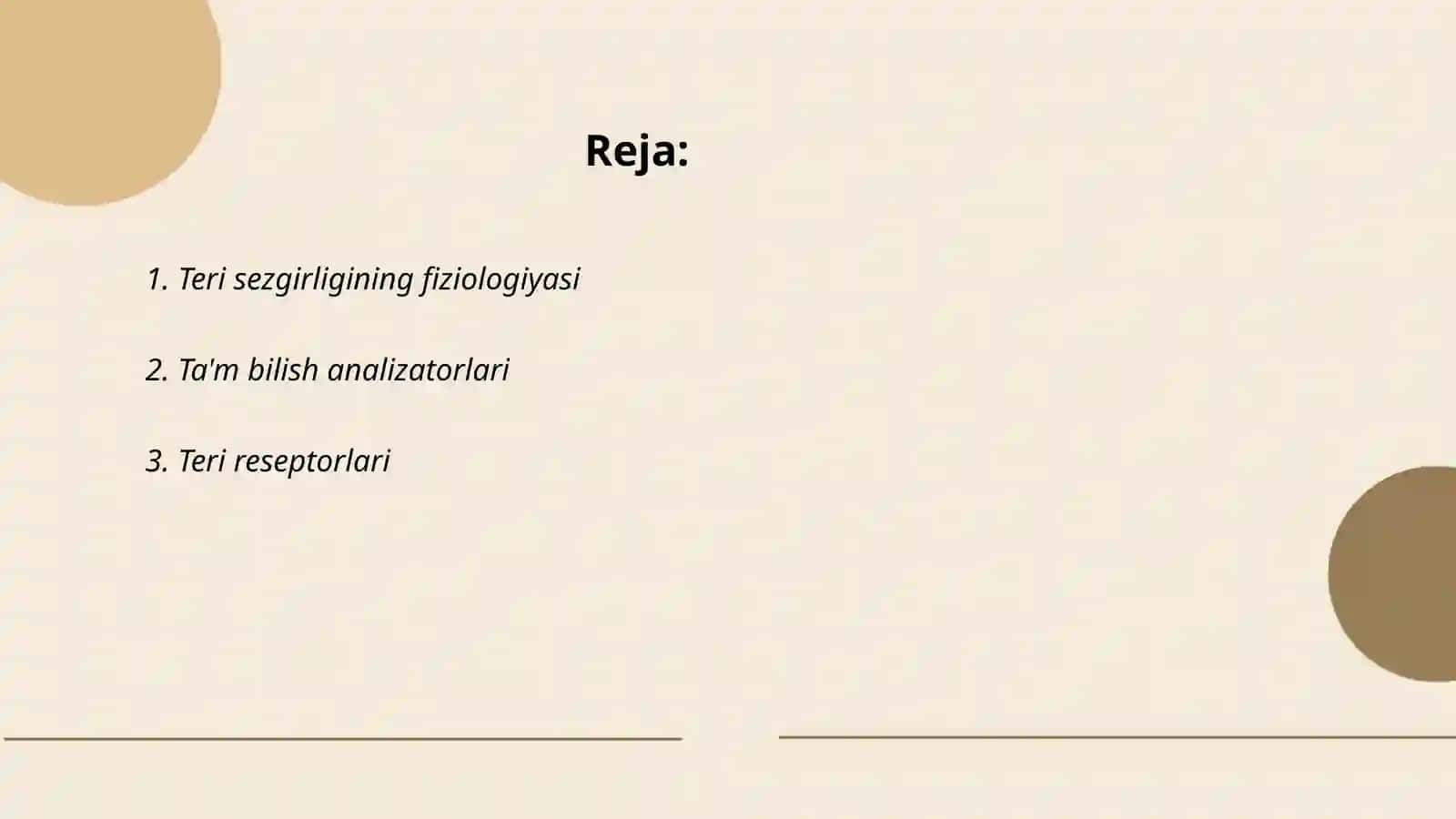 Teri, ta'm bilish va hid bilish analizatorlari 2