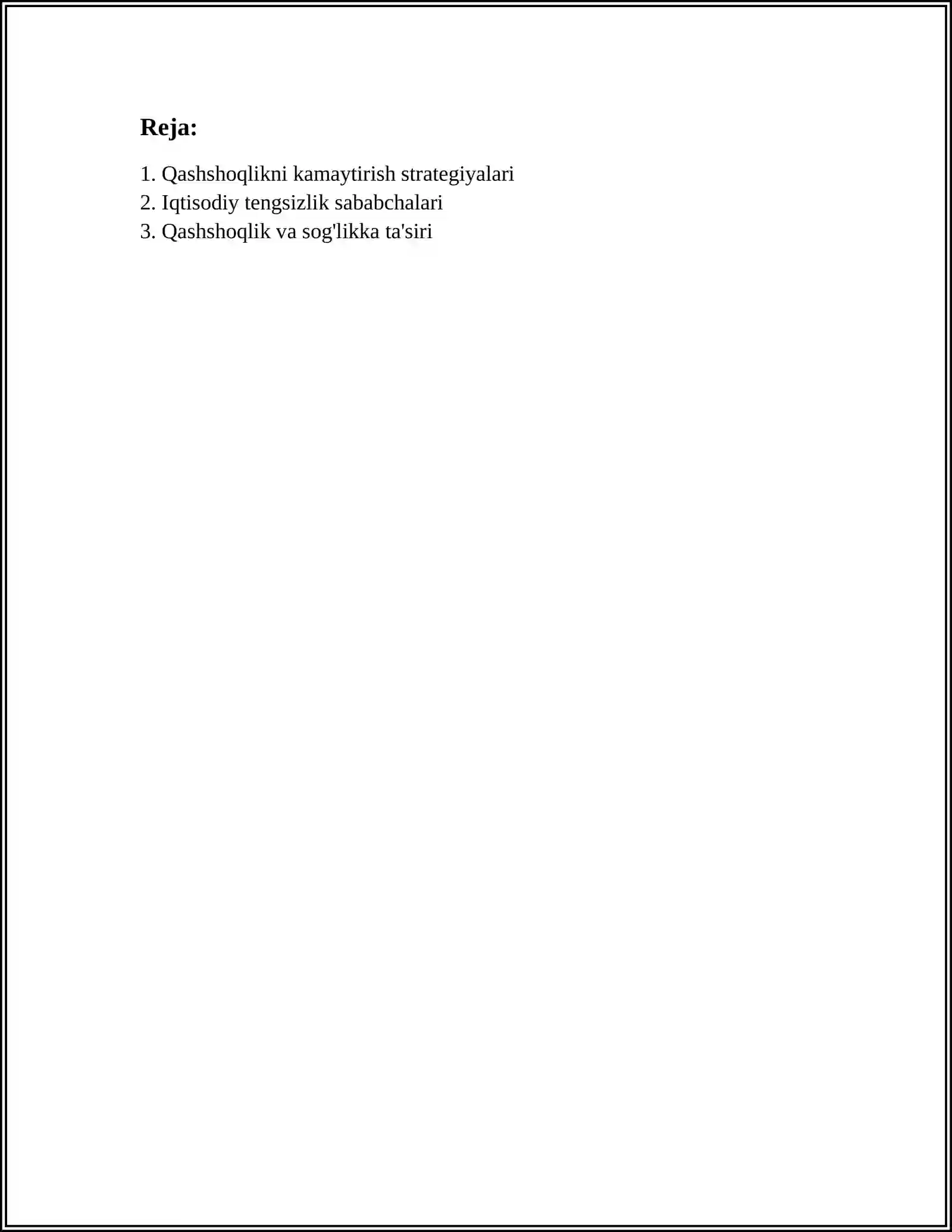 QASHSHOQLIK VA IQTISODIY TENGSIZLIK 2