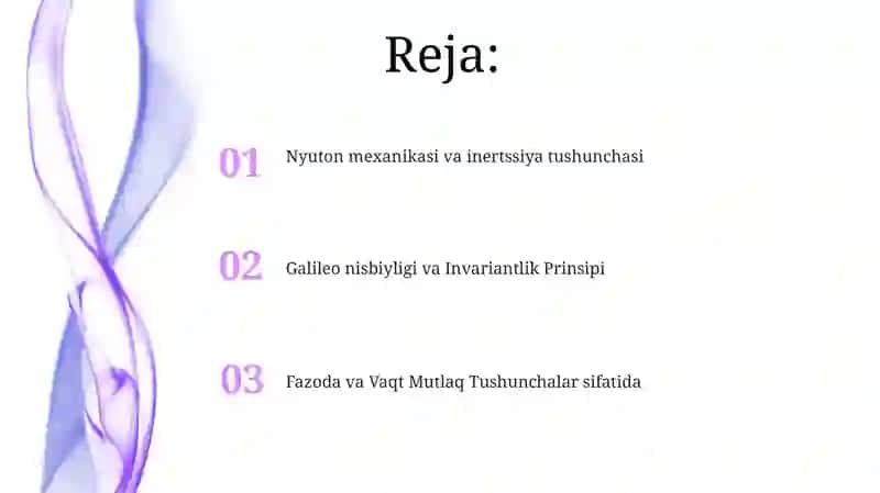 Klassik mexanikada fazo va vaqt haqida 2