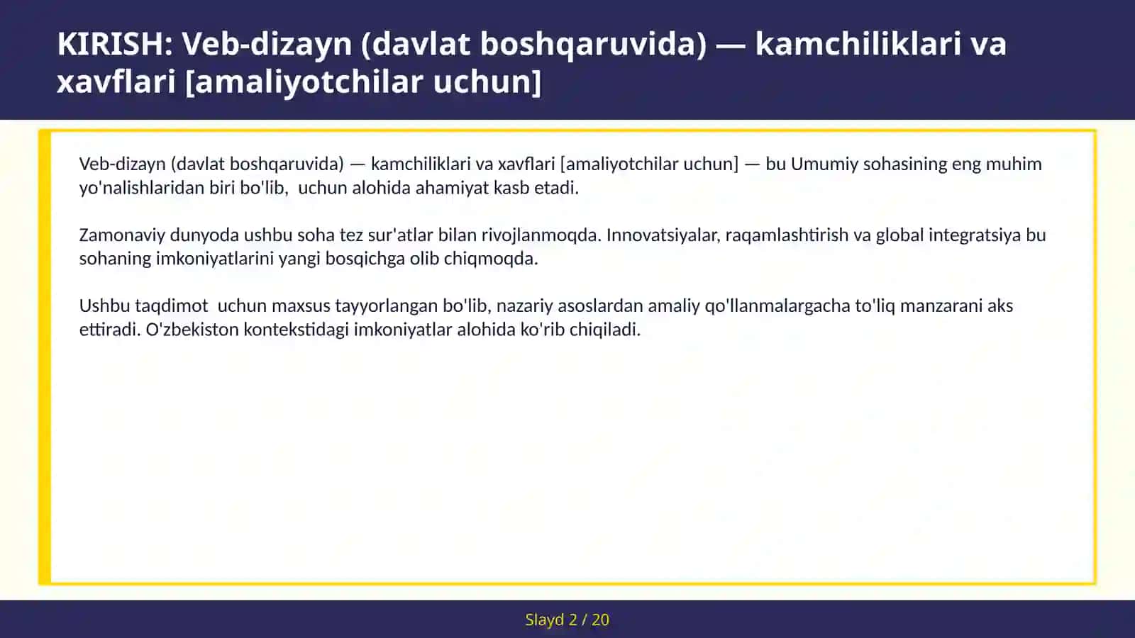 Veb-dizayn (davlat boshqaruvida) — kamchiliklari va xavflari [amaliyotchilar uchun] 2