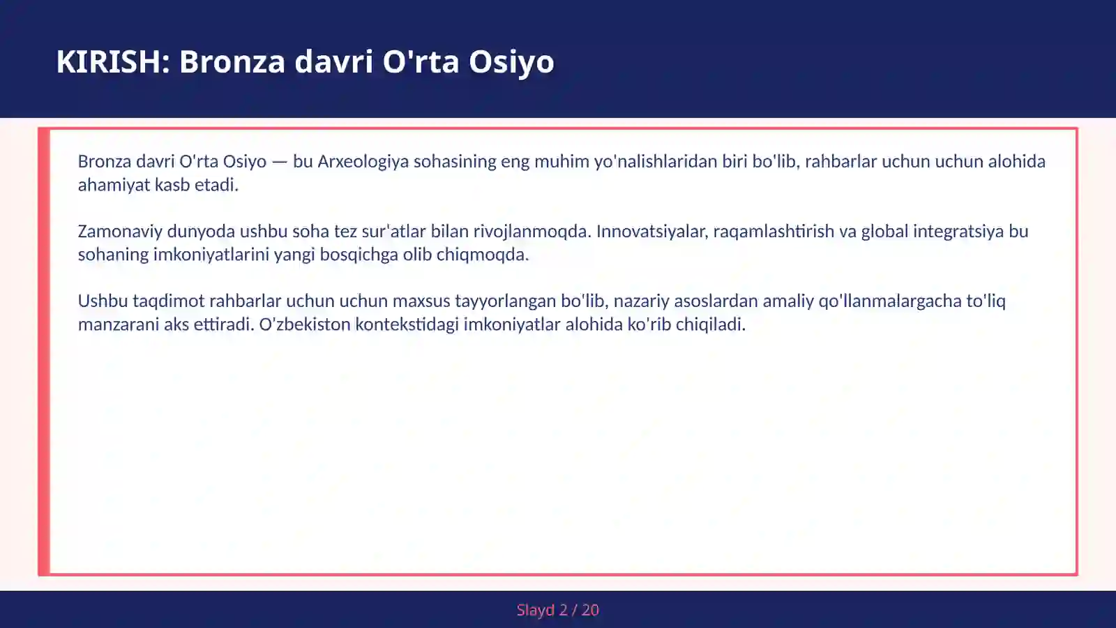 BRONZA DAVRI O'RTA OSIYO 2