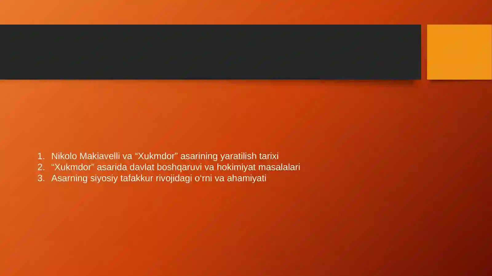 Makiavellining Xukmdor  asari 2