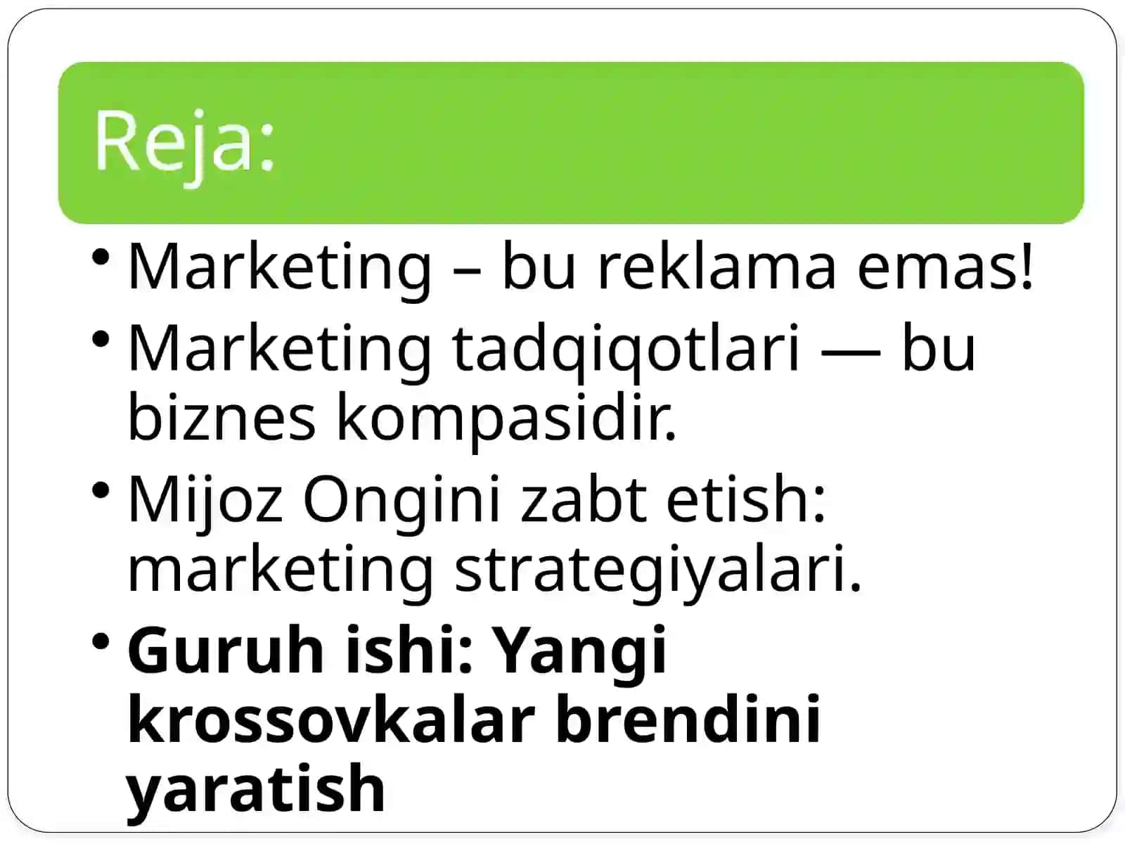 "Ijtimoiy-iqtisodiy fanlar metodikasi" kursi 2