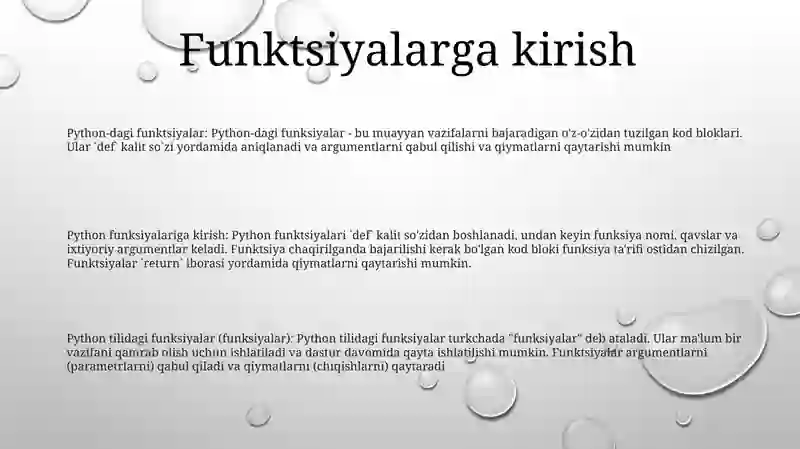 Pythonda Funksiyalar 2
