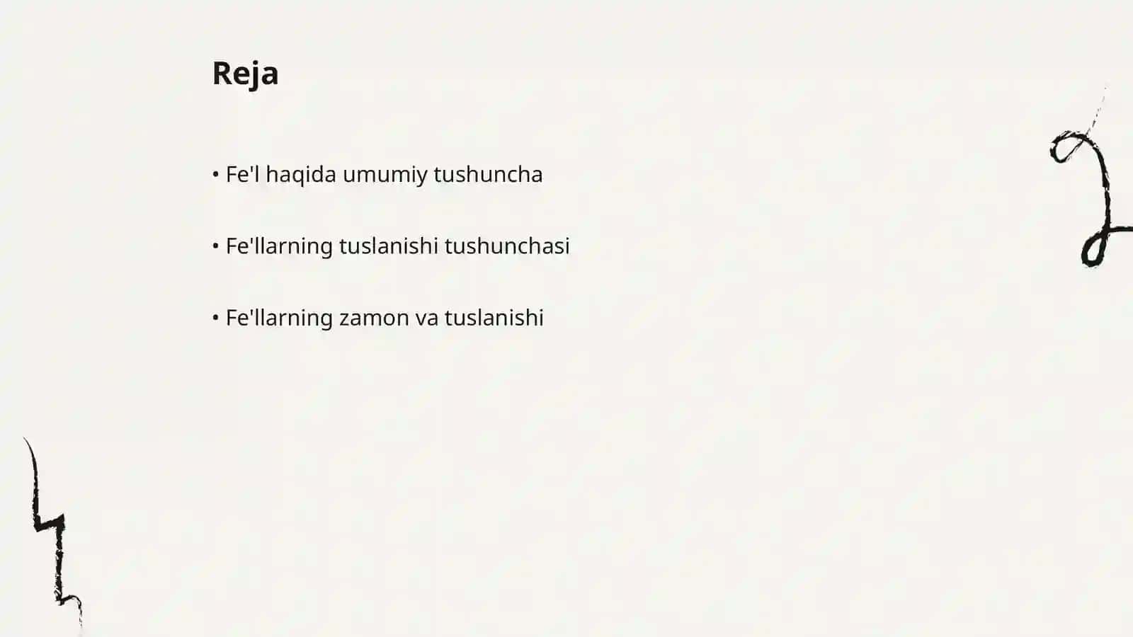 Fe'llarning tuslanishi 2
