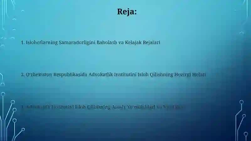 Islohotlarning Samaradorligini Baholash va Kelajak Rejalari 2