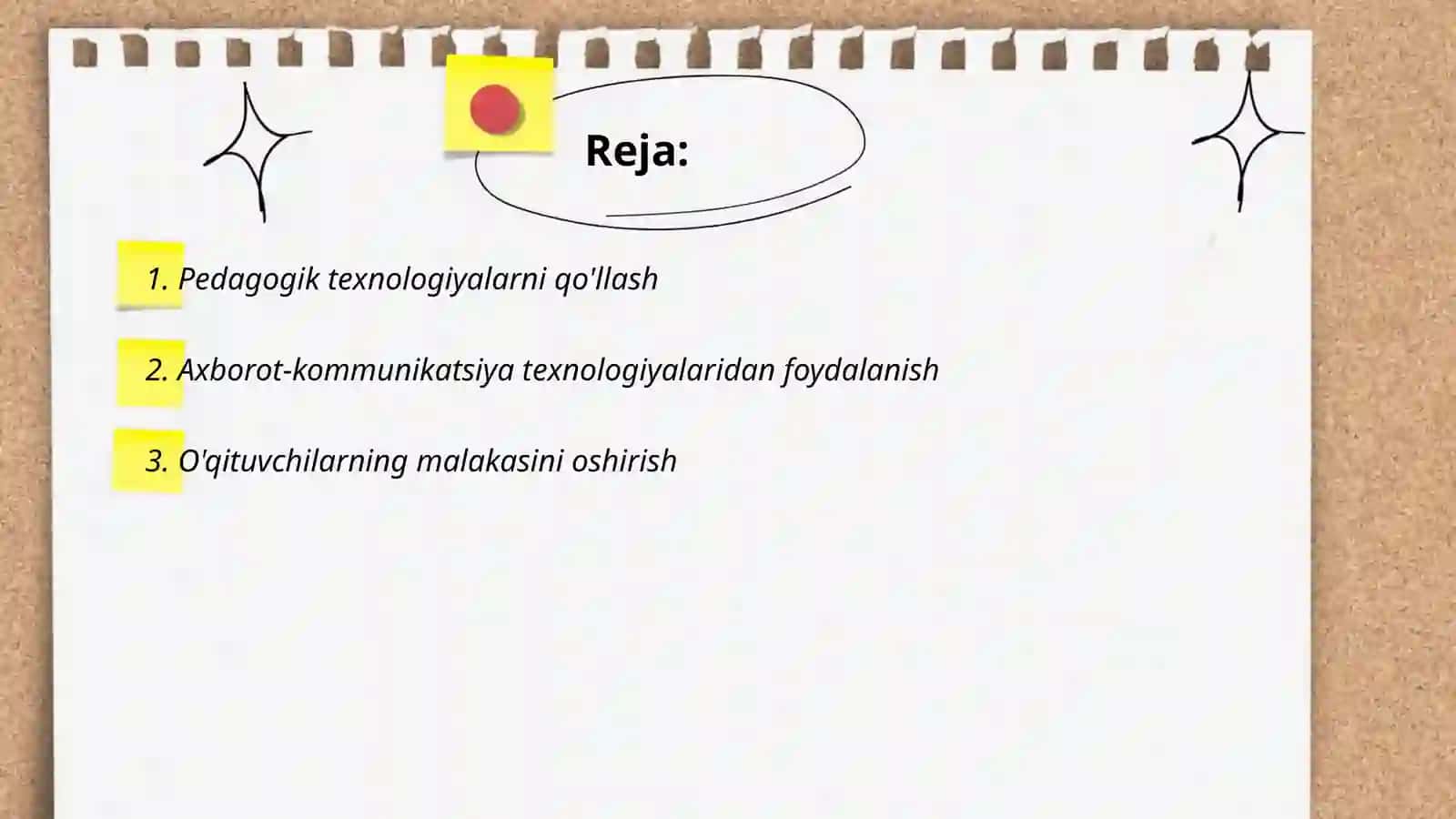 Pedagogik texnologiyalarni qo'llash 2