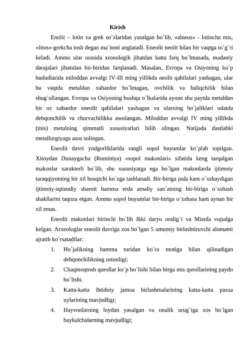 Eneolit davri arxeologiyasi 2
