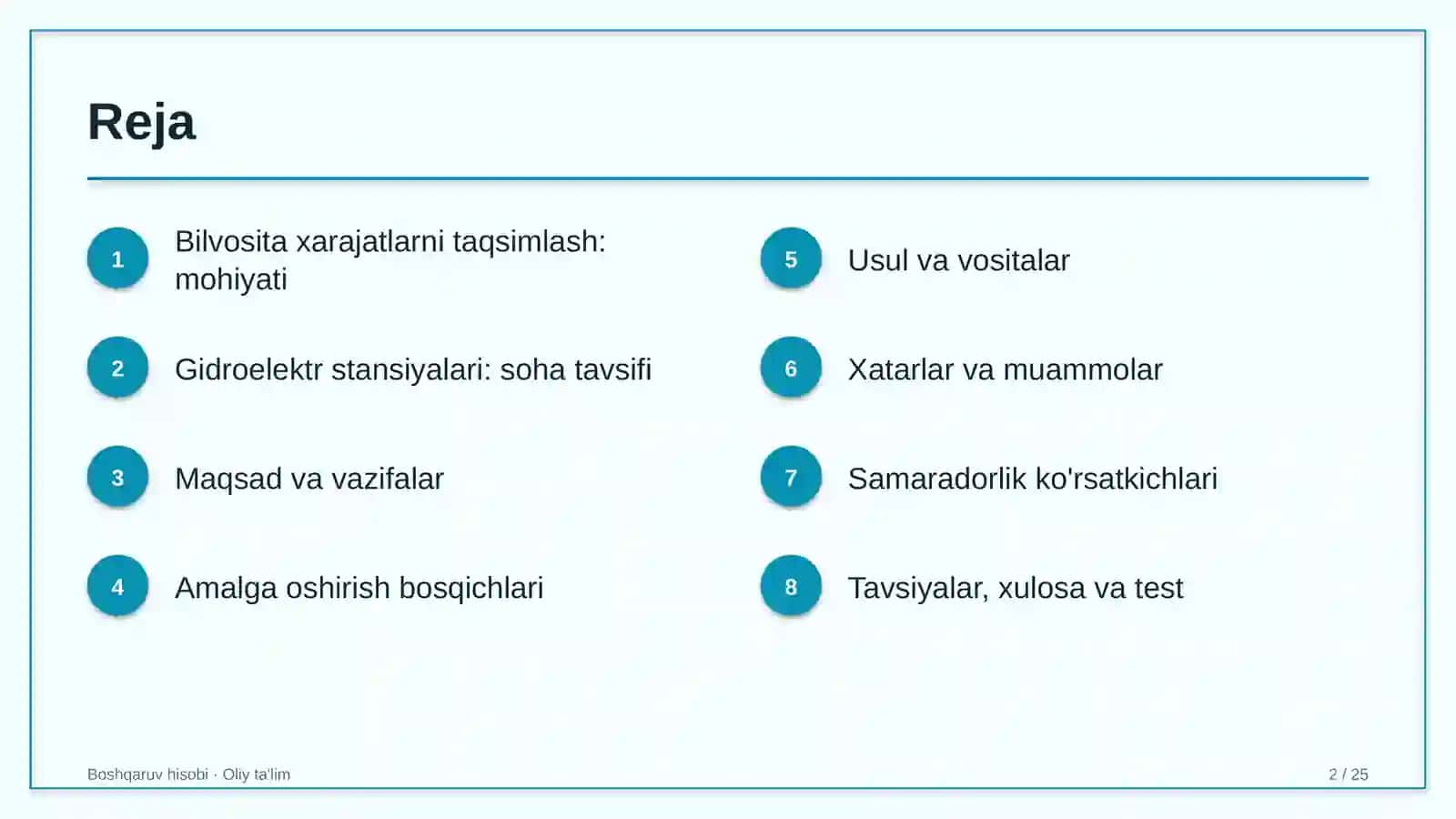 gidroelektr stansiyalarida bilvosita xarajatlarni taqsimlash tartibini ishlab chiqish 5487 2