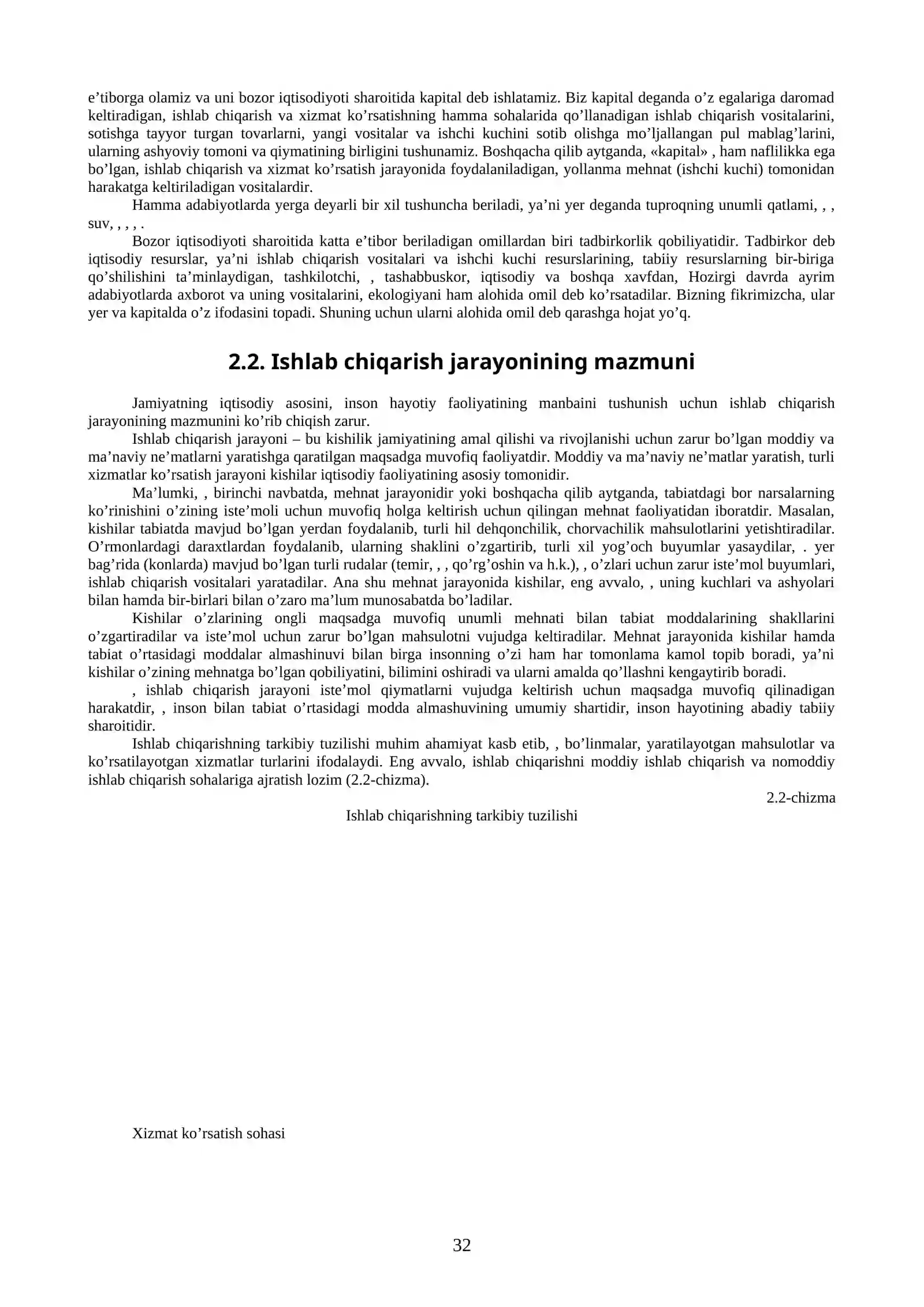 Ishlab chiqarish jarayoni va uning natijalari 2