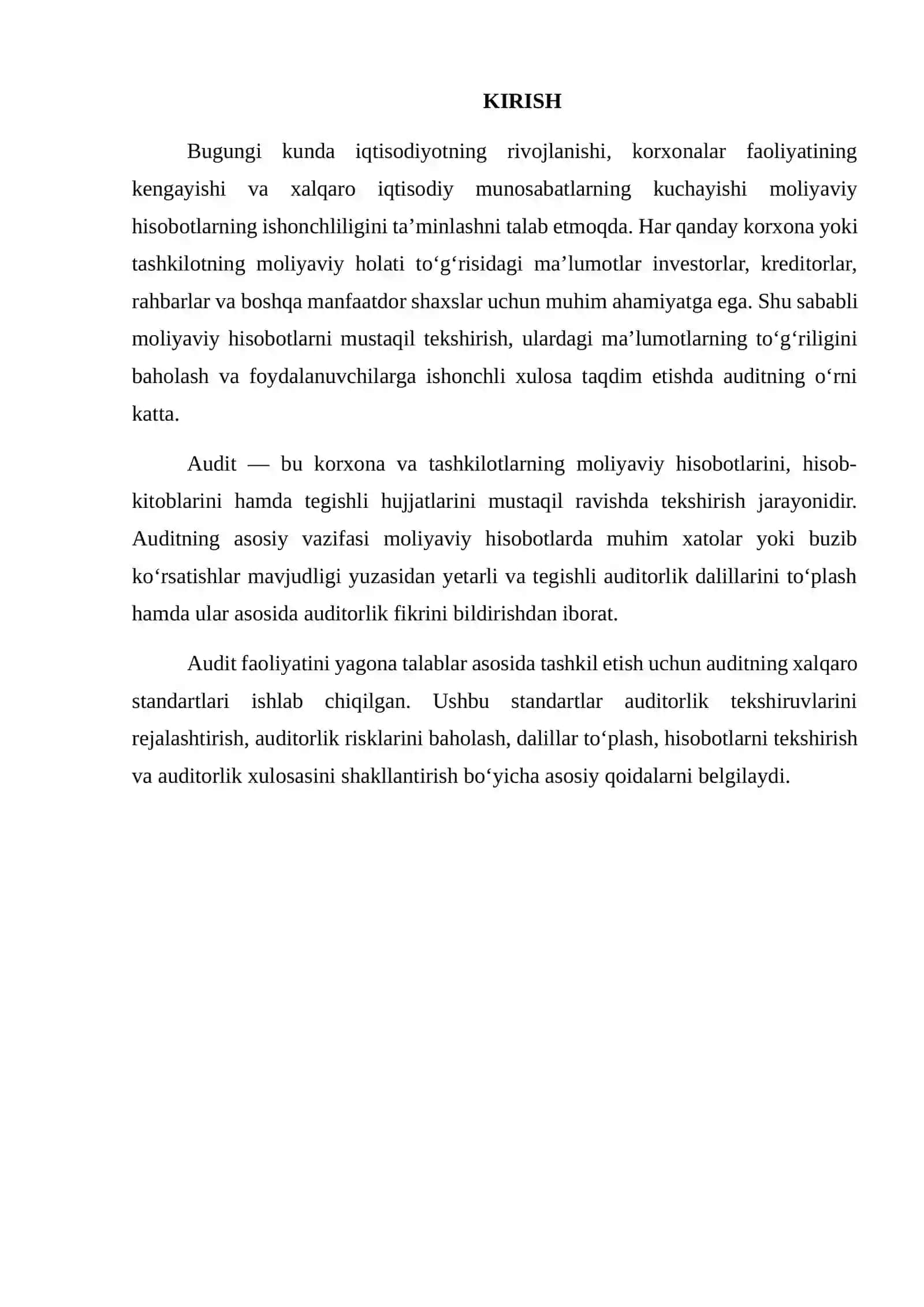 Auditning xalqaro standartlarining maqsadi va umumiy tamoyillari 2