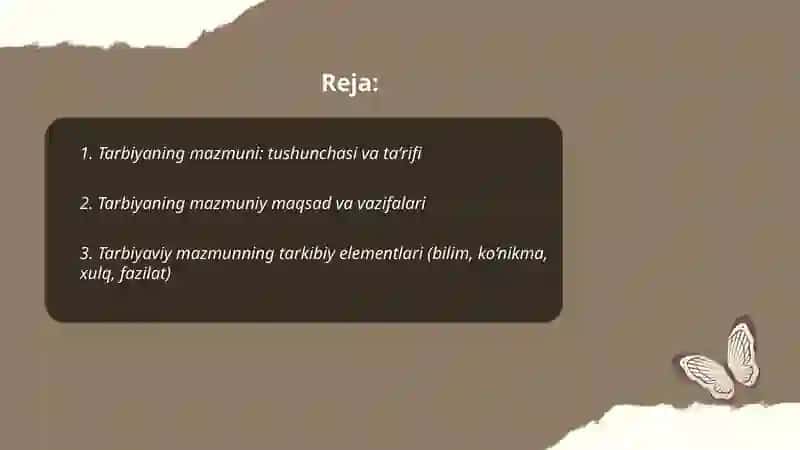 Tarbiyaning mazmuni 2