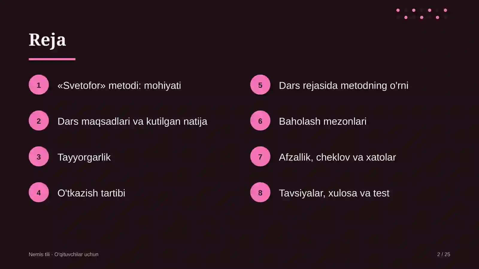 nemis tili darslarida svetofor metodidan foydalanish 8811 2