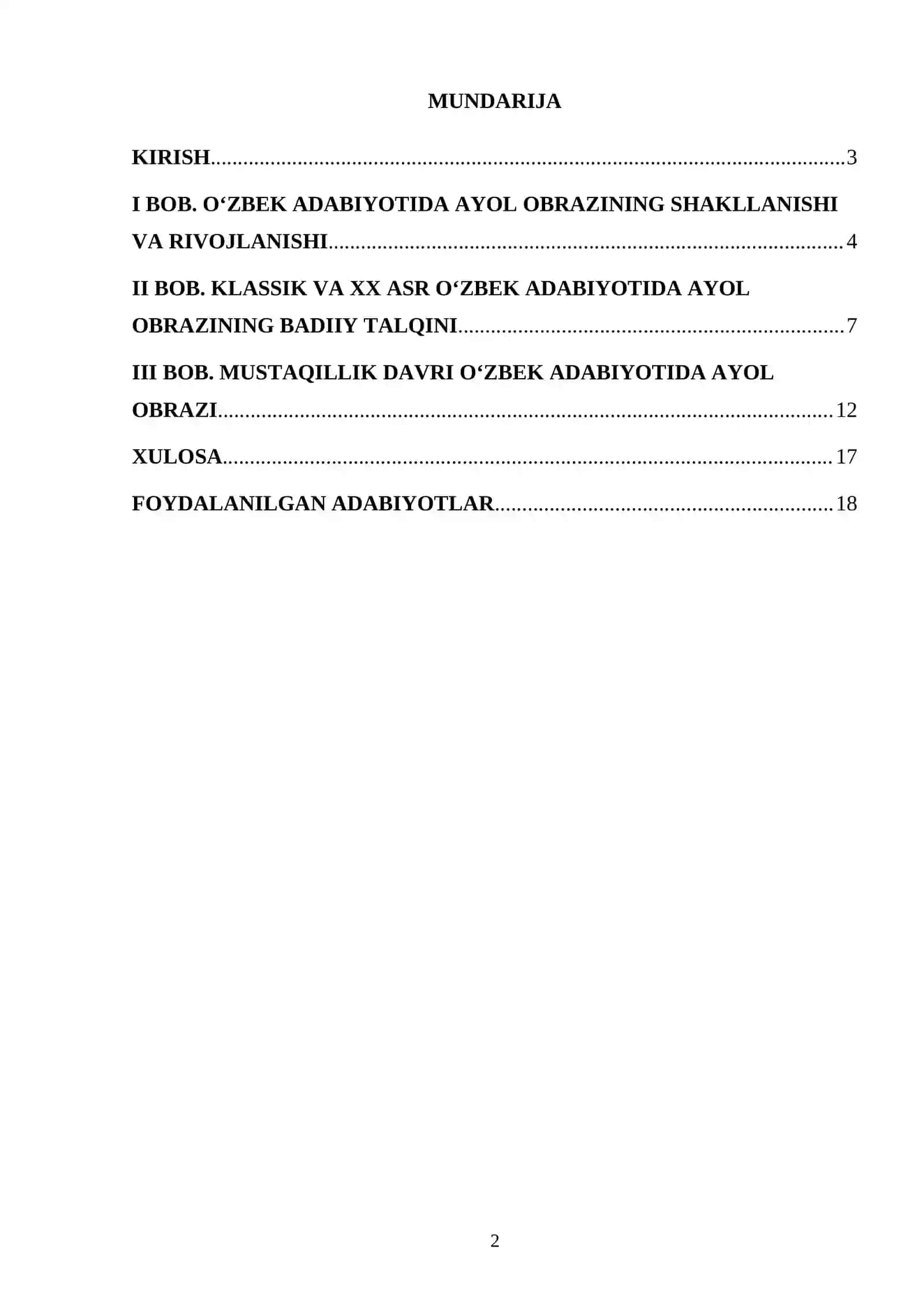 O‘zbek Adabiyotida Ayol Obrazi 2