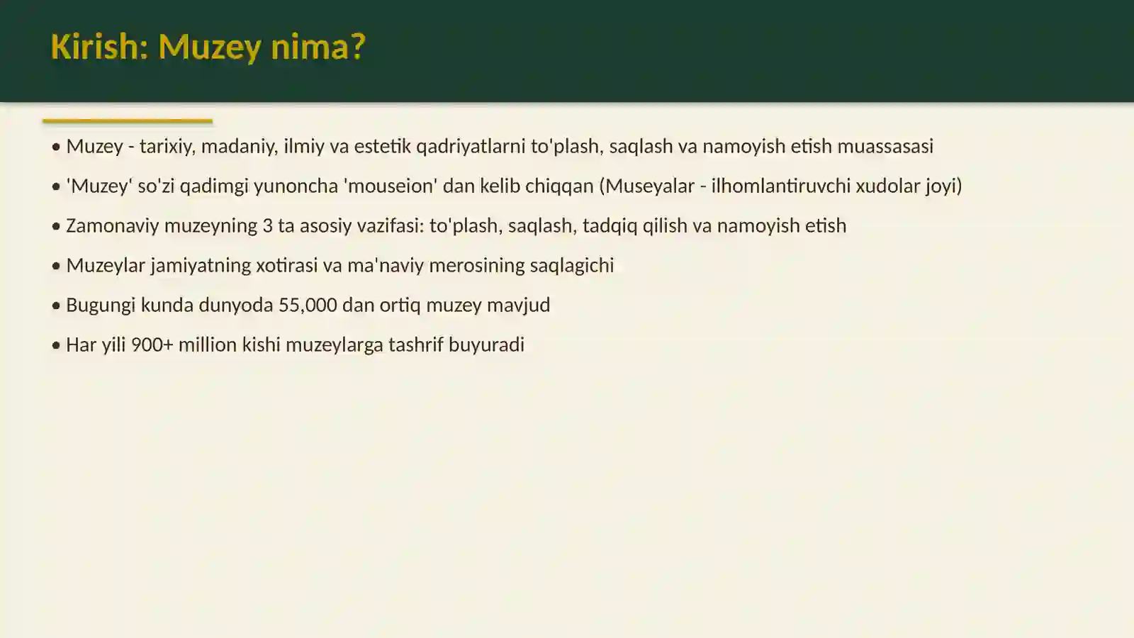 Muzeylarning shakllanish tarixi 2