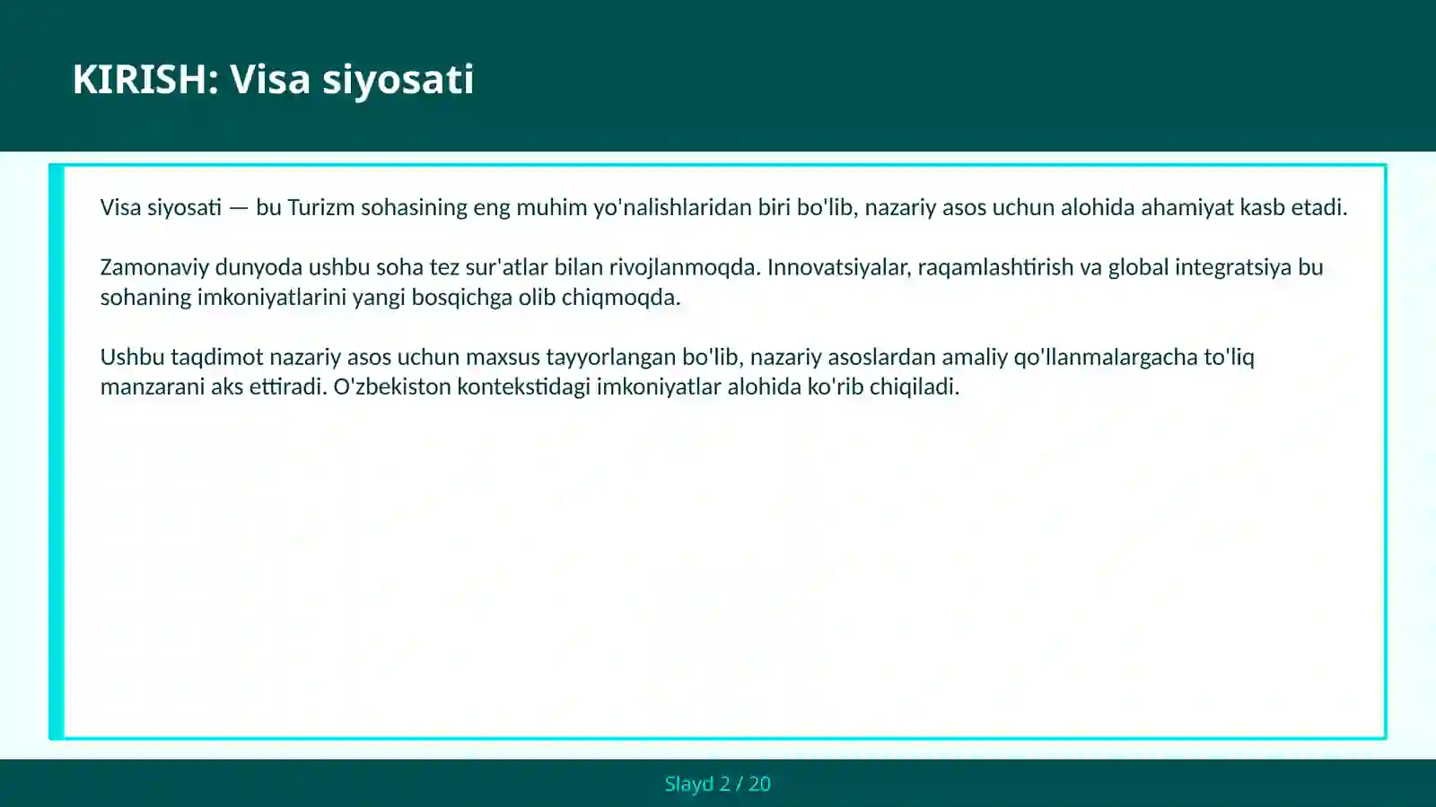 VISA SIYOSATI 2