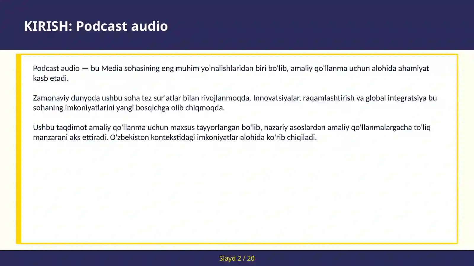 Podcast audio 2