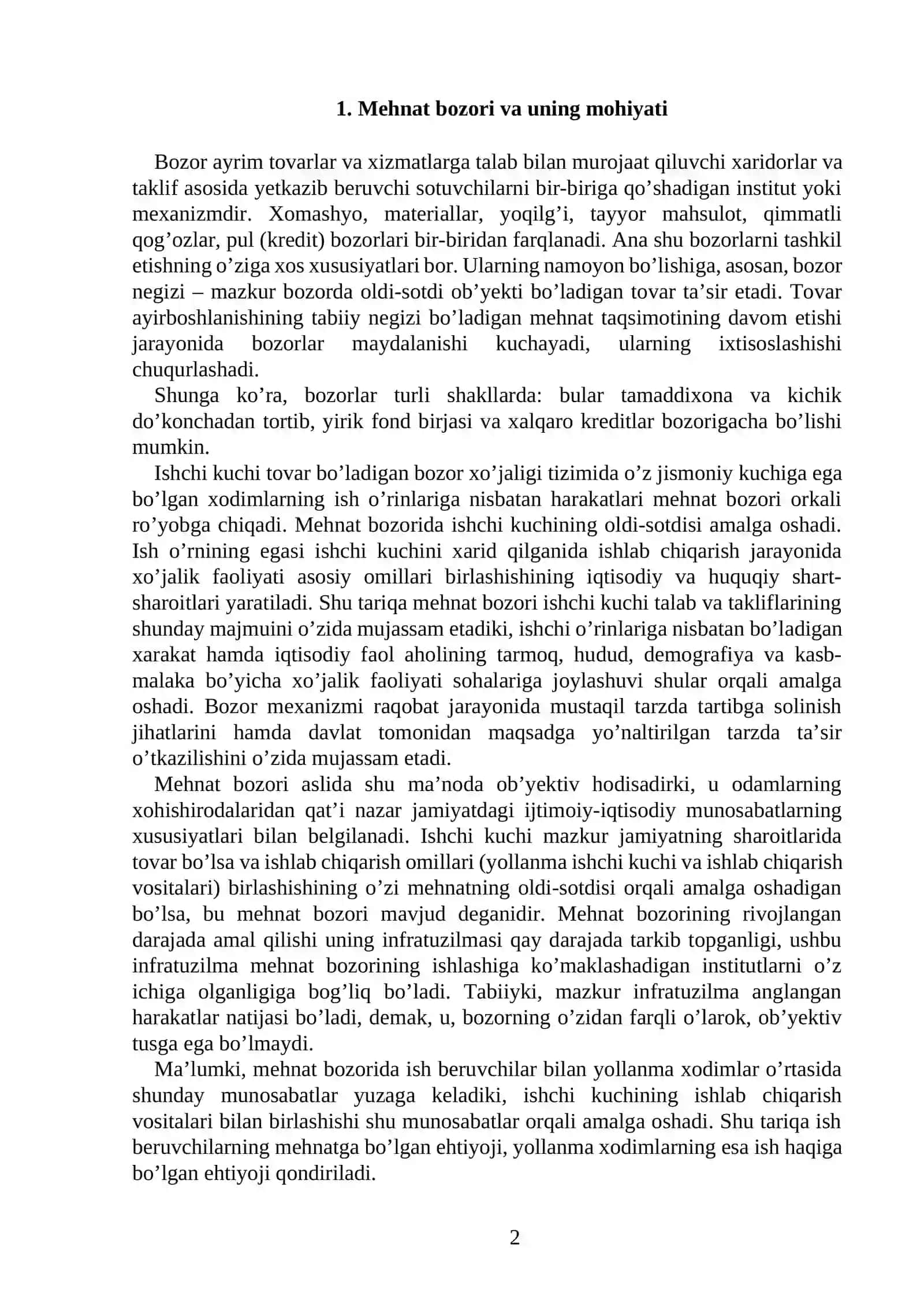 Mehnat bozori va uning mohiyati 2