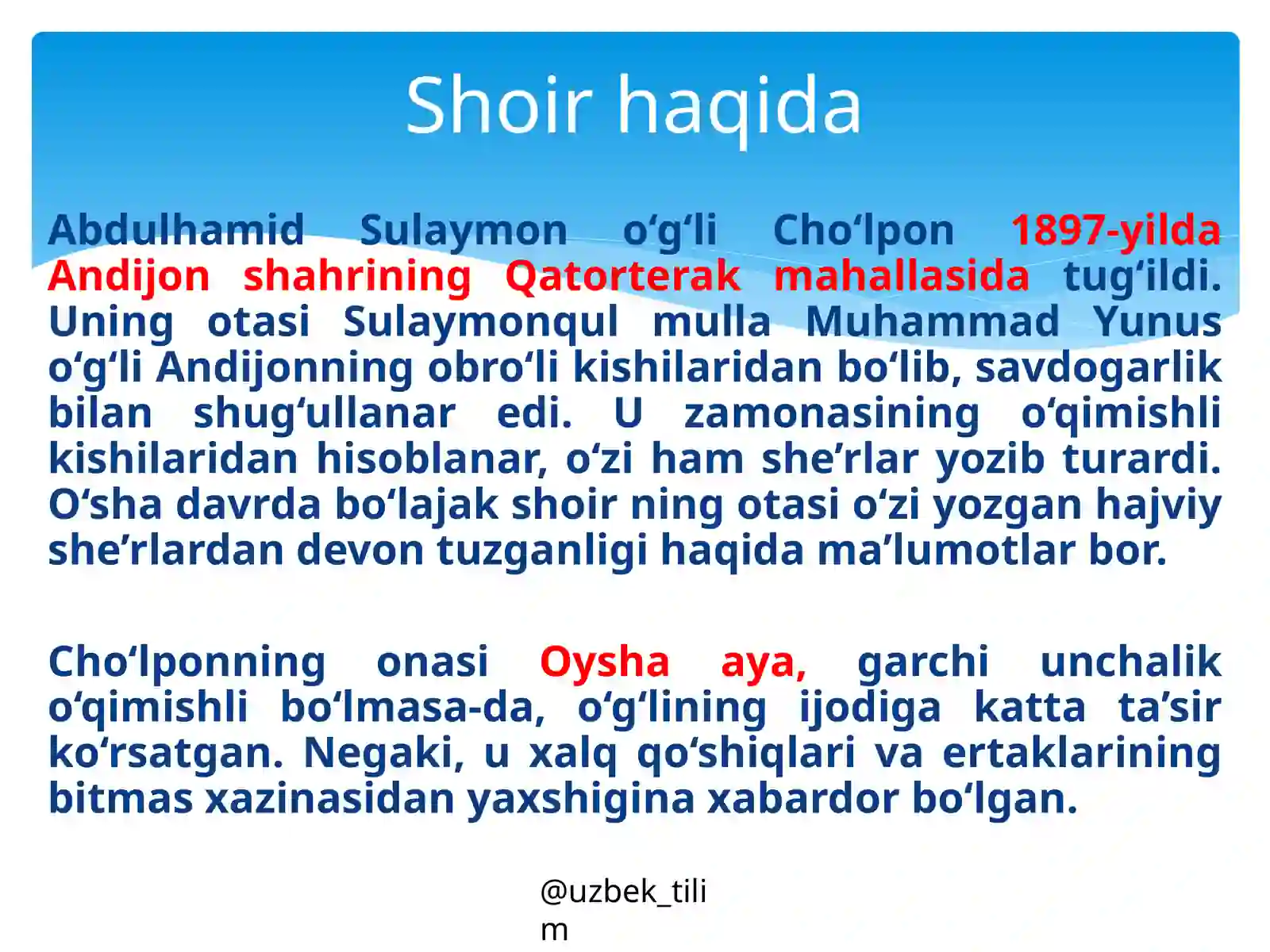 Cho‘lpon hayoti va ijodi 2