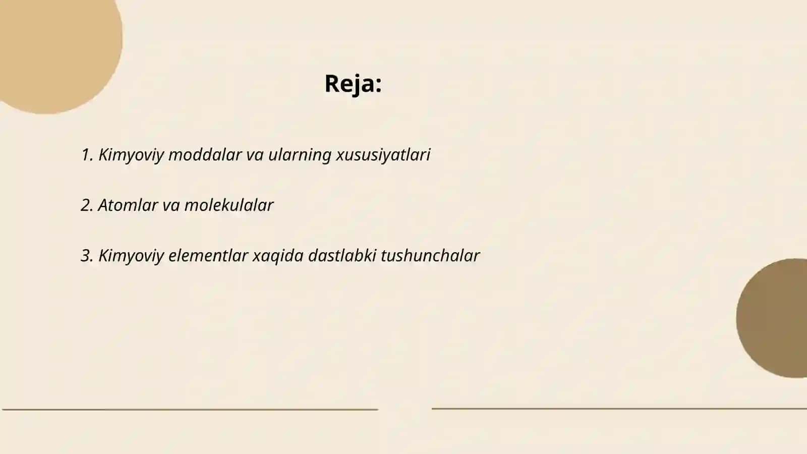 Dastlabki kimyoviy tushunchalar va qonunlar mavzusi bo'yicha tajribalar o'tkazish metidikasi 2